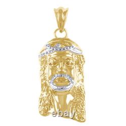 10K Yellow Gold Religious Jesus Face Head 1 Charm SMALL Pendant Unisex His Her