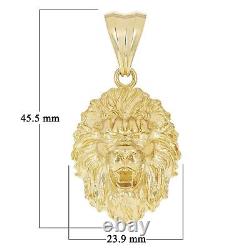 10k Yellow Gold 3D Lion Head Charm Pendant 1.8 11 grams