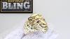 10k Yellow Gold Lion Head Ring With Red Cz Eyes Bling Smr0103