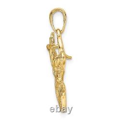 10k Yellow Gold Polished Deer Head Charm Pendant for Women 2.09g