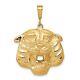 10k Yellow Gold Solid Tiger Head Charm Pendant for Women 7.24g, L-35mm, W-26mm