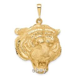 10k Yellow Gold Tigers Head Pendant For Womens 8.4g