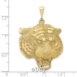 10k Yellow Gold Tigers Head Pendant For Womens 8.4g