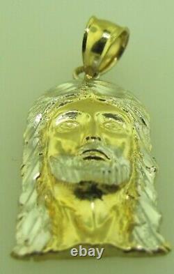 10k Yellow gold and white gold Jesus head Charm 1.40 2.5grams