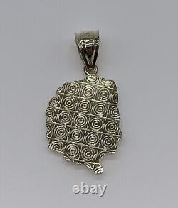 10k YellowithWhite Gold Head Cheif Pendant Two Tone Dia. Cut! New Item