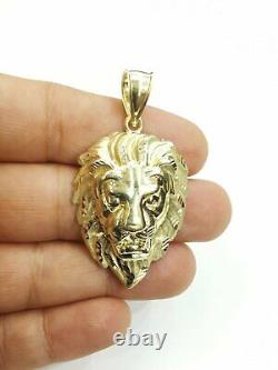 10k yellow Gold lion head face leo zodiac Pendant charm fine gift jewelry 7.2g