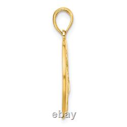 14K Yellow Gold Deer Head Circle Necklace Charm Pendant