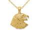 14K Yellow Gold Diamond-Cut Eagle Head Pendant Necklace with Chain