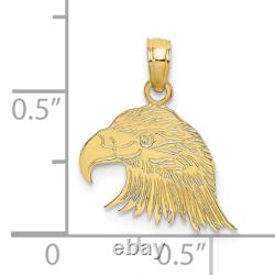 14K Yellow Gold Eagle Head Necklace