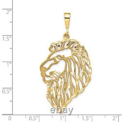 14K Yellow Gold Filigree Lions Head Pendant