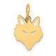 14K Yellow Gold Fox Head Necklace Charm Pendant