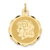 14K Yellow Gold Girl Head On. 011 Gauge Engravable Disc Necklace 14 16 18 20