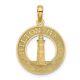 14K Yellow Gold HILTON HEAD Lighthouse Round Charm Pendant for Womens 1.66g