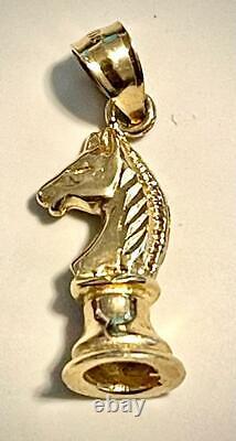 14K Yellow Gold Horse Head Charm Pendant