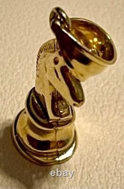 14K Yellow Gold Horse Head Charm Pendant