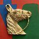 14K Yellow Gold Horse Head Equestrian Charm or Pendant
