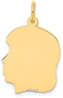 14K Yellow Gold Plain Facing Left Girl Head Charm XM115/09