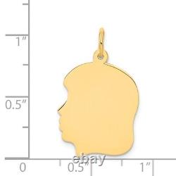14K Yellow Gold Plain Facing Left Girl Head Charm XM115/09
