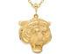 14K Yellow Gold Polished Tigers Head Pendant with Chain