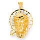 14K Yellow Gold Religious Jesus Christ Head Charm Pendant For Necklace Chain