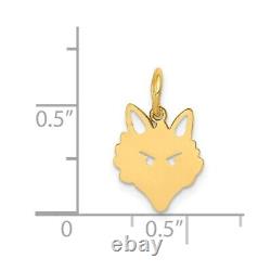 14k 14kt Yellow Gold Fox Head Charm PENDANT 19 mm X 11 mm