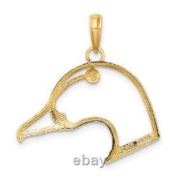 14k Yellow Gold Cut-Out Duck Head Charm Pendant For Women 1.04g