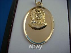 14k Yellow Gold Head Of Christ Medal 3.4 Grams, 27.4 MM Long Without Bail