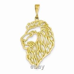 14k Yellow Gold Large Filigree Lions Head Charm Pendant 3.6 Grams