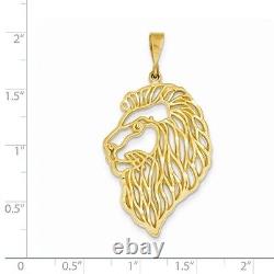 14k Yellow Gold Large Filigree Lions Head Charm Pendant 3.6 Grams