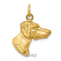 14k Yellow Gold Pointer Dog Head Pendant or Charm