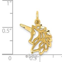 14k Yellow Gold Unicorn Head Silhouette Charm or Pendant