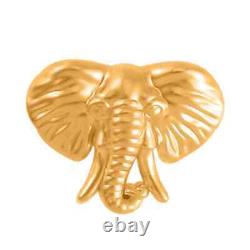 24K Yellow Gold Elephant Head Pendant Jewelry Gift for Women 1.50 Grams