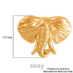 24K Yellow Gold Elephant Head Pendant Jewelry Gift for Women 1.50 Grams