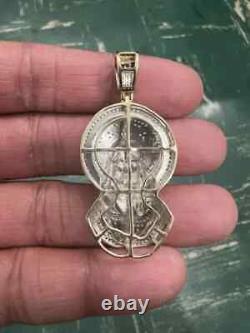 2.00Ct Round Cut Moissanite Jesus Head Face Pendant In 14K Yellow Gold Plated