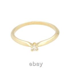 9Carat Yellow Gold 0.05ct Diamond Solitaire Ring (Size L 1/2) 3mm Head