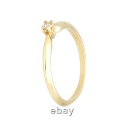 9Carat Yellow Gold 0.05ct Diamond Solitaire Ring (Size L 1/2) 3mm Head
