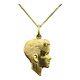9ct 9K Yellow Gold Side Face Male Head Charm Pendant 3.41 Grams. Brand New