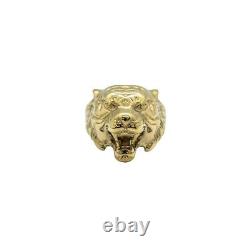 9ct 9K Yellow Gold Tiger Head Men's Ring. Size T. Brand New