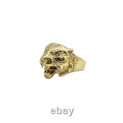 9ct 9K Yellow Gold Tiger Head Men's Ring. Size T. Brand New