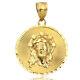 LOVEBLING 10K Yellow Gold Jesus Head Medallion Charm Pendant (1.26 x 0.83)