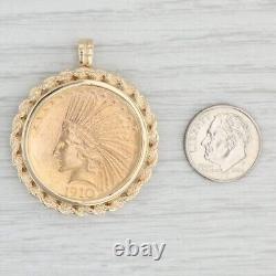 Liberty Head Quarter Eagle Coin Elegant Bezel Pendant 14k Yellow Gold Plated