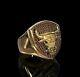 Men's 2.10Ct Lab Created Garnet Bull Head Engagement Ring 14K Yellow Gold Plated