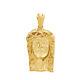 Mens Jesus Head Pendant in 14K Yellow Gold Plated Silver Round Cubic Zirconia