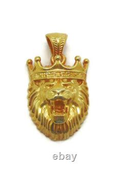 New! Yellow Gold Lion King Head Pendant