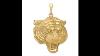 P10480 14k Yellow Gold Large Tiger S Head Textured Pendant