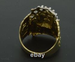 Real Solid 10K Yellow Gold Mens Jesus Head Nugget cz Ring 27mm ALL Sizes