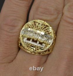 Real Solid 10K Yellow Gold Mens Last Supper Head Nugget Ring 21.5mm ALL Sizes