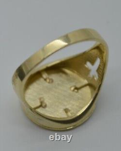 Real Solid 10K Yellow Gold Mens Last Supper Head Ring 17.5mm ALL Sizes
