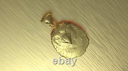 Solid 14K yellow Gold EAGLE head Pendant