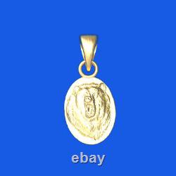 Solid 14K yellow gold bear head polished pendant
